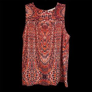 Violet & Claire Sleeveless Blouse Size L Colorful Psychedelic Lightweight NWOT